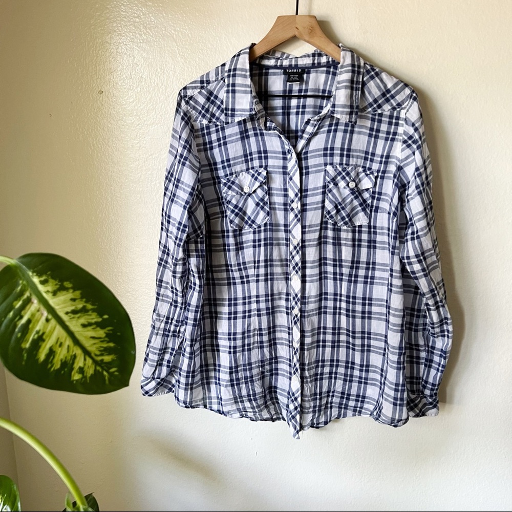 Torrid | Plaid Buttondown Top